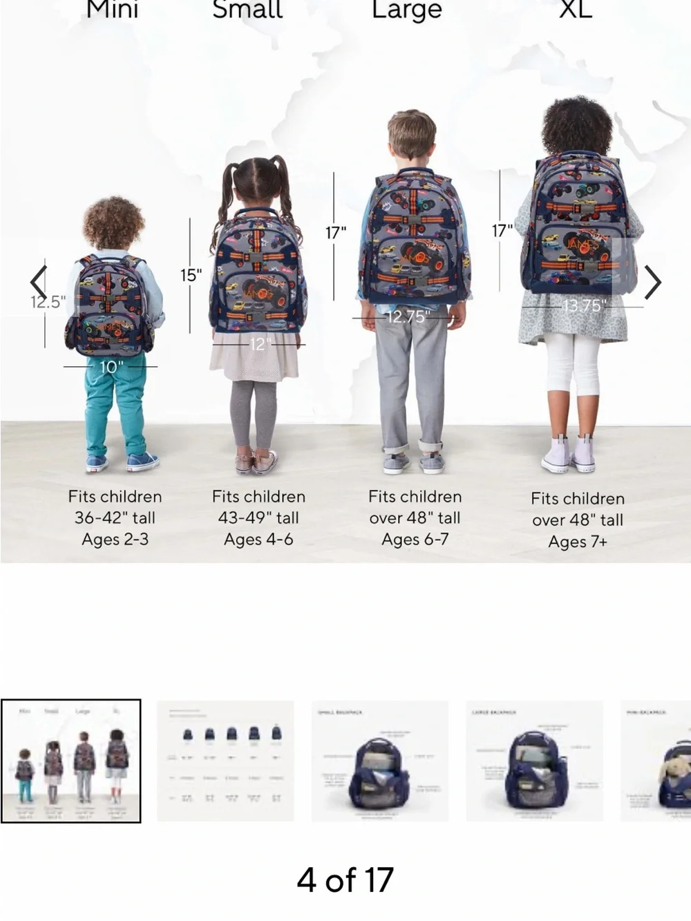 Small sized Pottery Barn Kids pink sparkly backpack
